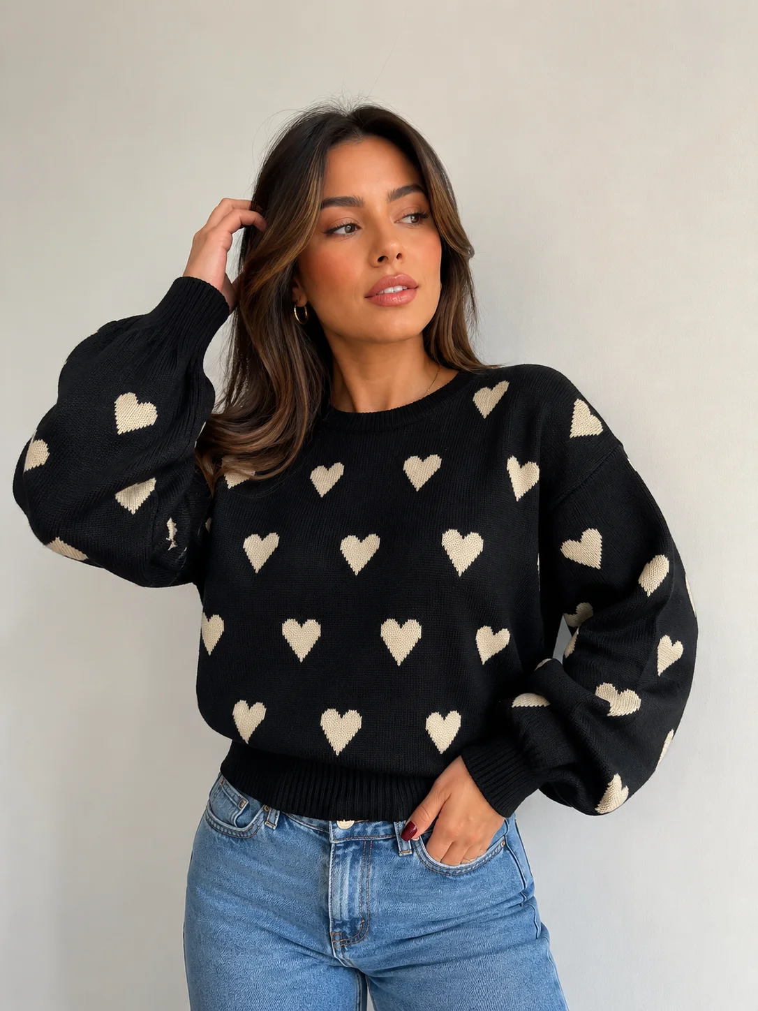Blusa coração dourado