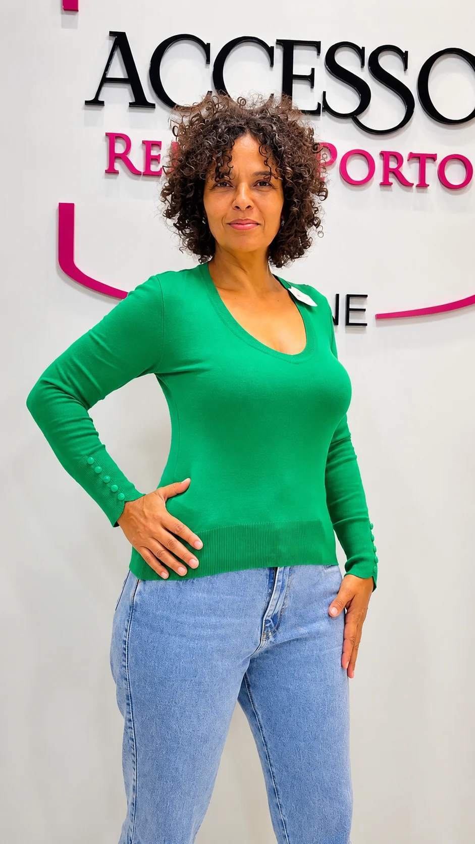 Blusa Tricot com Decote V