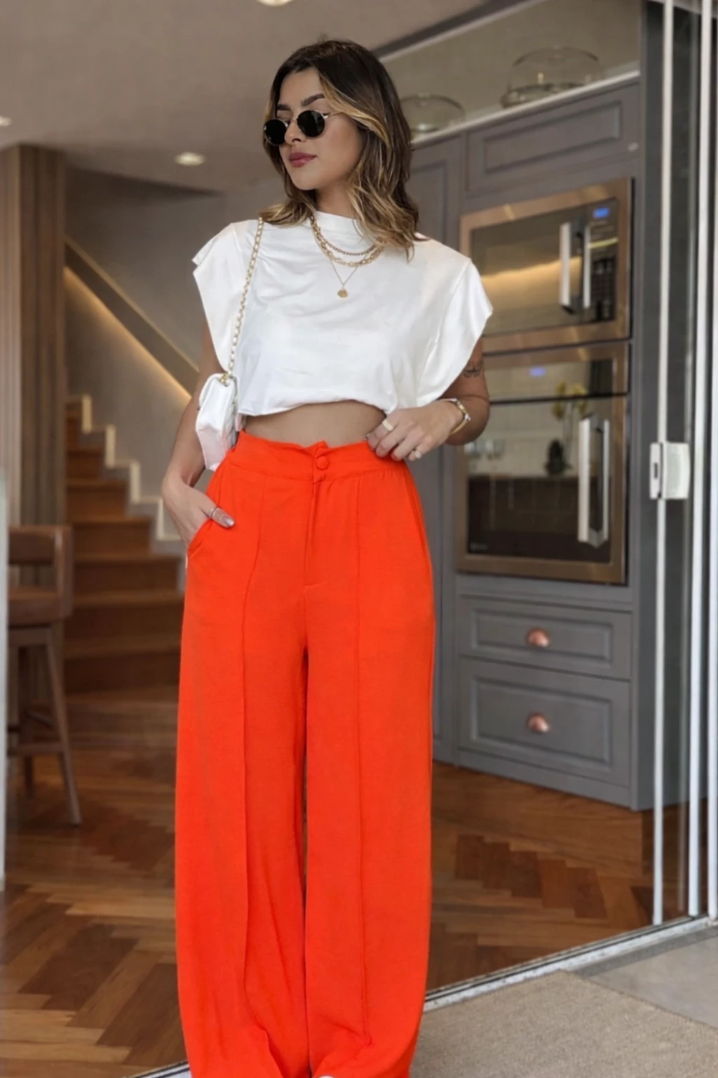 Calça Pantalona Crepe 