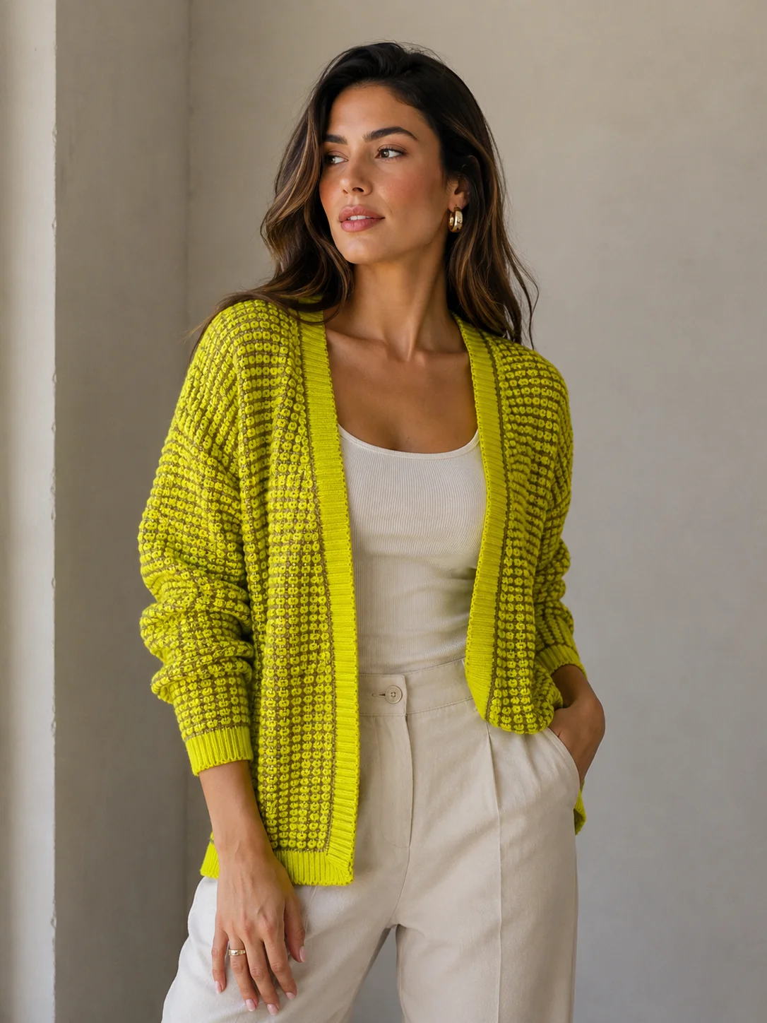 Cardigan Tricot Moderno