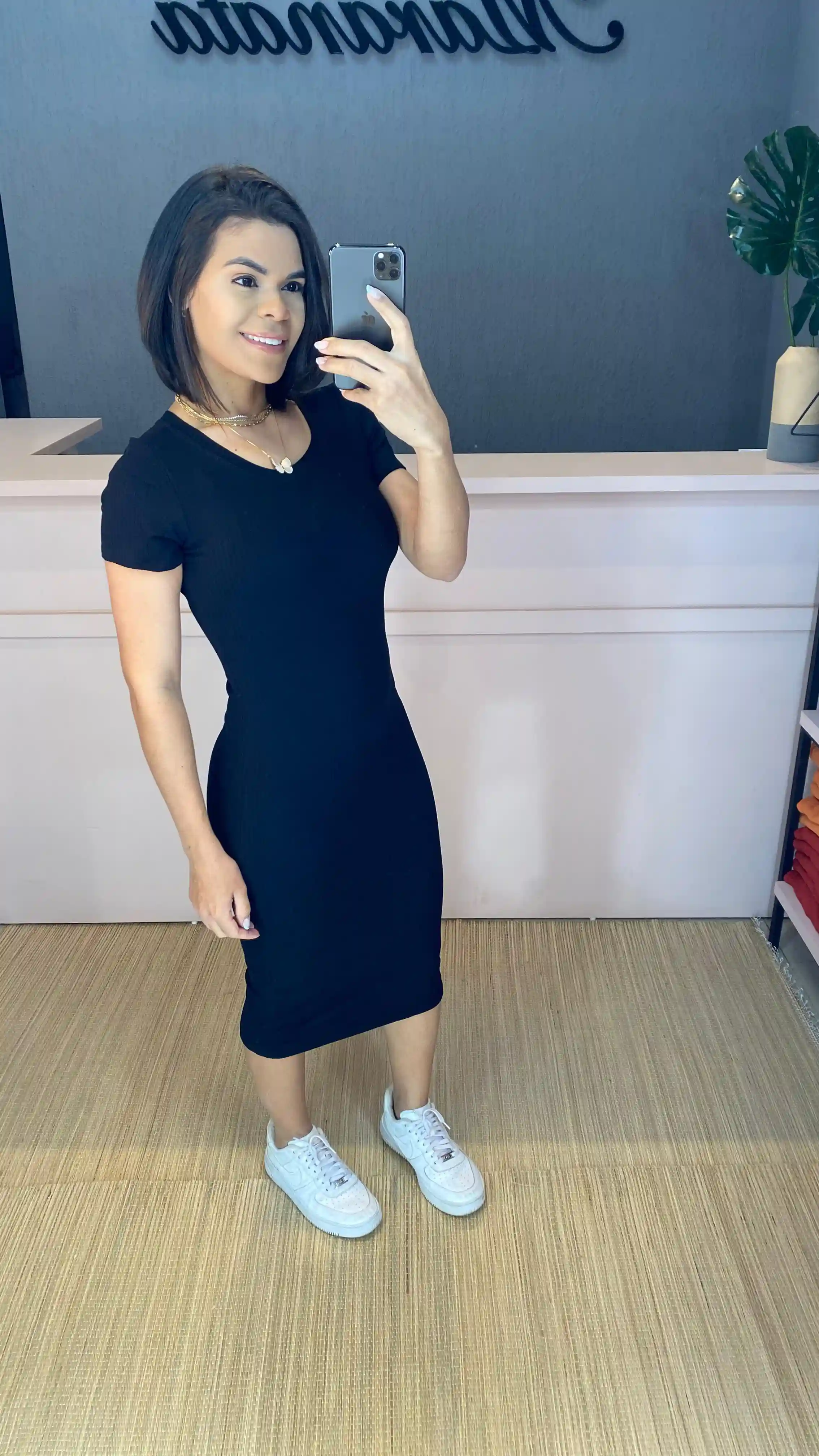 Vestido Midi Canelado